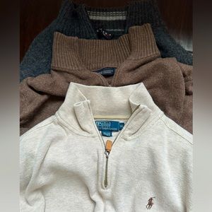 Lot of 3 men’s quarter zip sweaters sz xl
